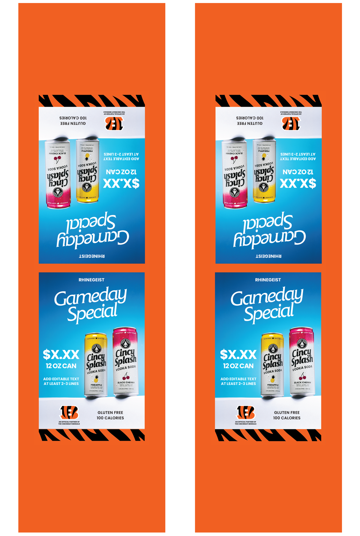 Signage - Table Tents - Cincy Splash x Bengals - Mixed
