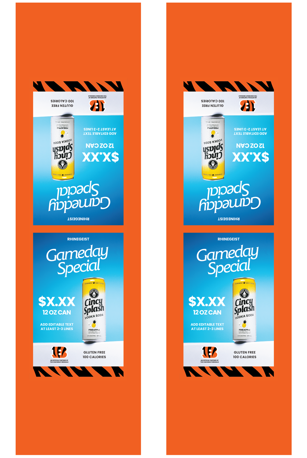 Signage - Table Tents - Cincy Splash x Bengals - Pineapple