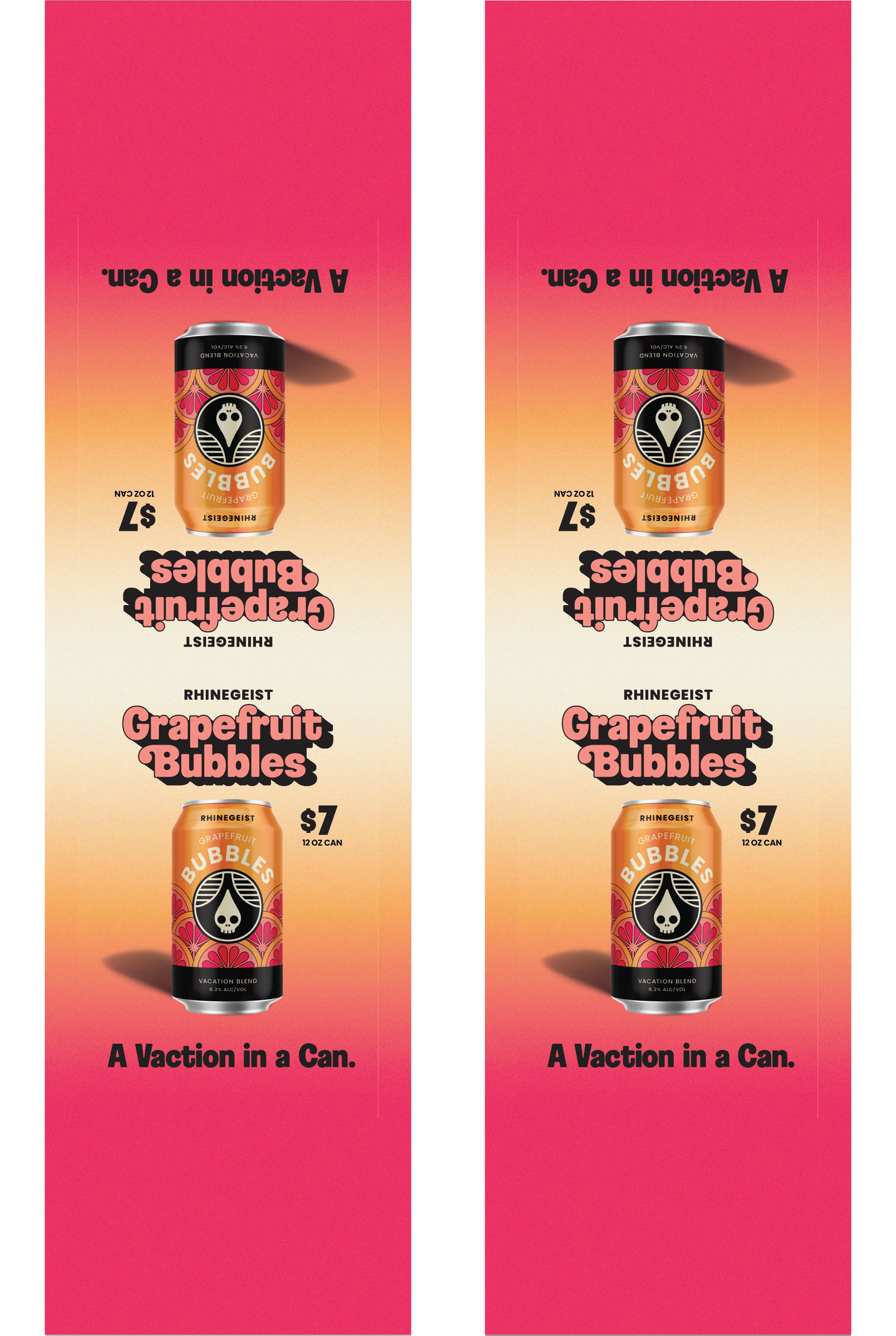 Signage - Table Tents - Grapefruit Bubbles
