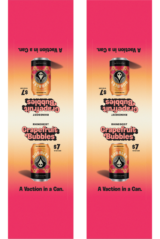 Signage - Table Tents - Grapefruit Bubbles