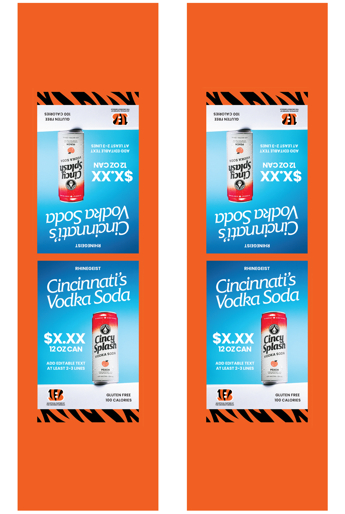 Signage - Table Tents - Cincy Splash x Bengals - Peach