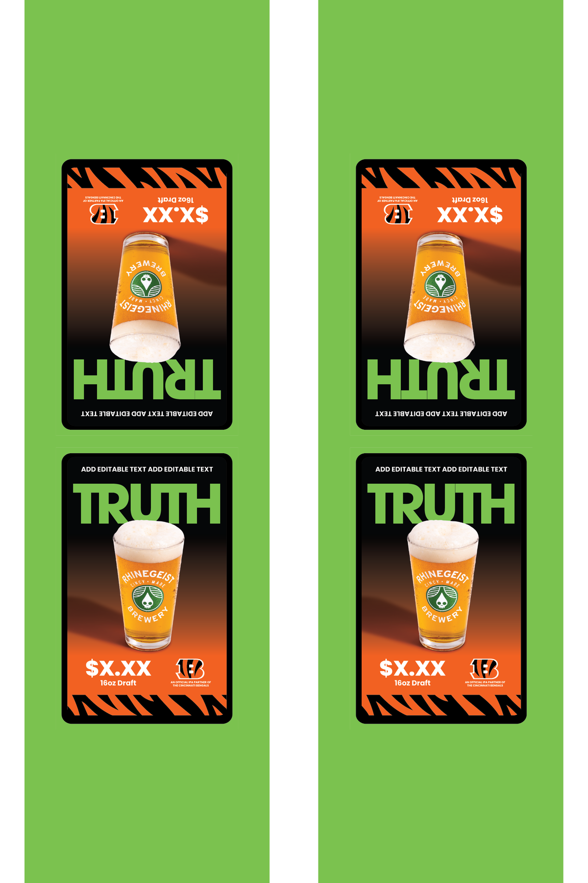Signage - Table Tents - Truth x Bengals