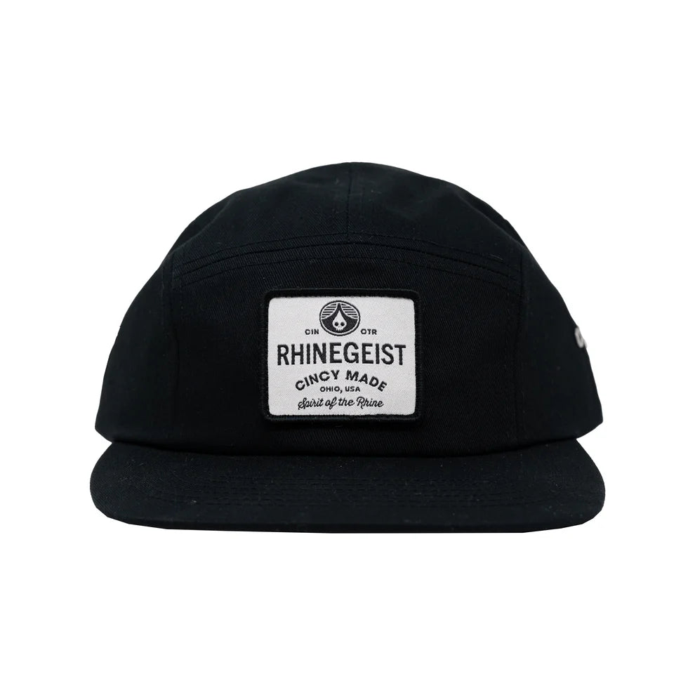 Hat - Black 5 Panel Patch Hat