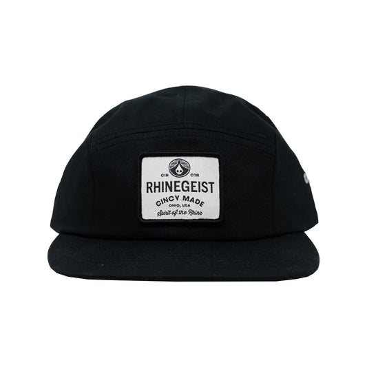 Hat - Black 5 Panel Patch Hat