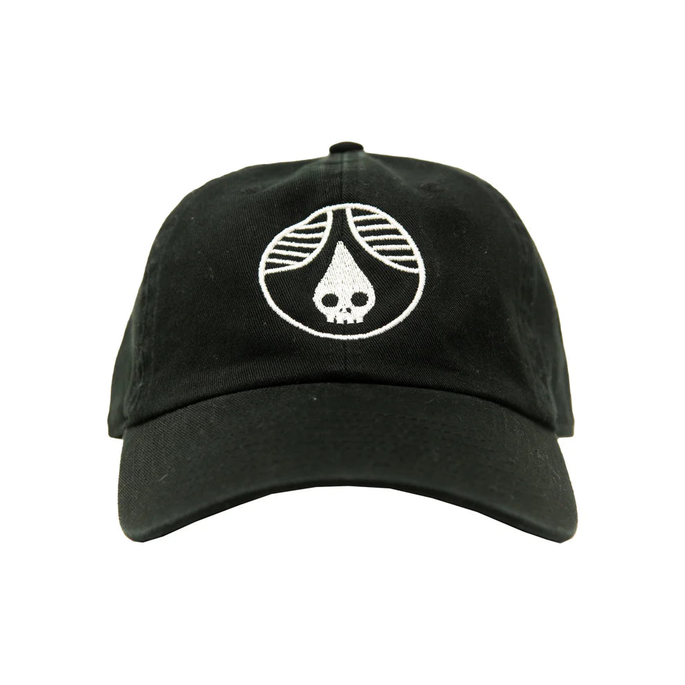 Hat - Black White Embroidered Dad Hat